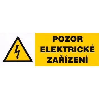 Pozor elektrické zařízení (samolepka 210x74 mm)
