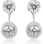 Beneto Luxusní stříbrné náušnice 2v1 s krystaly AGUP1172 + 2 měsíce na vrácení zboží