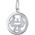 Silvego Stříbrný přívěsek znamení zvěrokruhu Blíženci - kulatý SILVEGOB10283S06 + 2 měsíce na vrácení zboží