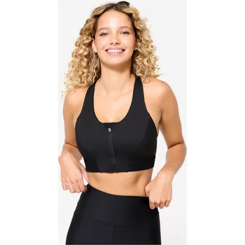 Podprsenka DECATHLON Dámská fitness podprsenka středně zpevňující na zip XL