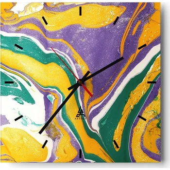 Hodiny Velké nástěnné hodiny 40x40 Abstrakce Skleněné tiché hodiny