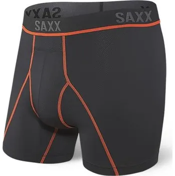 Boxerky SAXX KINETIC L-C MESH BB Man, black/vermillion - boxerky pánské S
