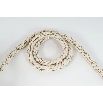 Železářství Provaz, bavlněné lano 18 mm, melír přírodní bílá s olivovou, kusovka - 1m