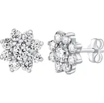 Silvego Stříbrné náušnice pomněnky čiré zirkonové na puzetu ZT41023 + 2 měsíce na vrácení zboží