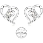 Levien Romantické náušnice Srdíčka s čirými krystaly + 2 měsíce na vrácení zboží