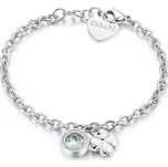 S'Agapõ Ocelový náramek s krystalem a čtyřlístkem Lucky Light SKT12 + 2 měsíce na vrácení zboží