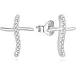 Beneto Moderní stříbrné náušnice se zirkony Křížky AGUP2000 + 2 měsíce na vrácení zboží