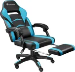 TecTake GmbH 404741 herní kancelářská židle comodo s podnožkou - černá/azurová