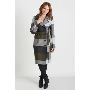 Kabát ZUZANNA velký zelený károvaný 36