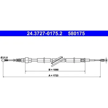 Lanko parkovací brzdy Tažné lanko, parkovací brzda ATE 24.3727-0175.2