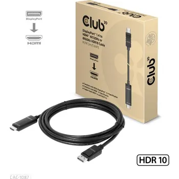 Video kabel Club3D kabel DP 1.4 na HDMI, 4K120Hz nebo 8K60Hz HDR10, M/M, 3m