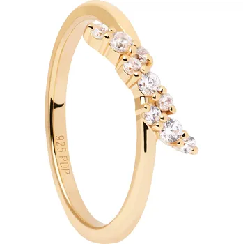 Prsten PDPAOLA Originální pozlacený prsten se zirkony Natura Essentials AN01-886 48 mm + 2 měsíce na vrácení zboží