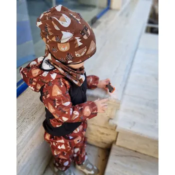 Chlapecká bunda Yháček Softshellová bunda Yháček, podzim, Lišky a medvědi na kaštanové Velikost: 116