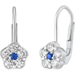 Silvego Něžné dívčí náušnice pomněnky ze stříbra se zirkony SILVEGOB31808B + 2 měsíce na vrácení zboží