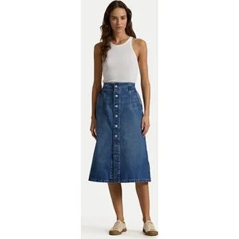 Dámská sukně Polo Ralph Lauren Džínová sukně 211959036001 Modrá Regular Fit 27