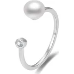 Beneto Otevřený stříbrný prsten s pravou sladkovodní perlou AGG467 + 2 měsíce na vrácení zboží