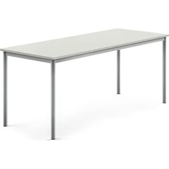Jídelní stůl Stůl BORÅS, 1800x700x720 mm, stříbrné nohy, HPL deska, šedá