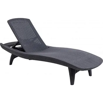Zahradní lehátko DEOKORK Zahradní ratanové lehátko WAVE (antracit)