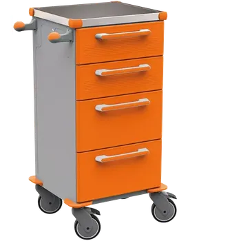 TINY 151 N vozík zdravotnický, plast ABS, oranžová