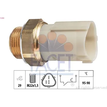 Ventilátor topení a klimatizace Teplotní spínač, větrák chladiče FACET 7.5262
