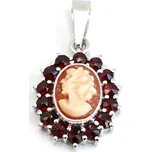 Stříbrný přívěsek s českým granátem Camaieu - Rhodiování