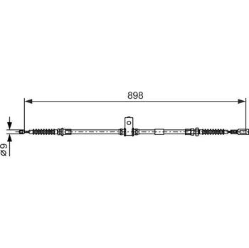 Lanko parkovací brzdy Tažné lanko, parkovací brzda BOSCH 1 987 482 397