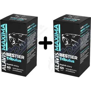 Anabolizér ALAVIS MAXIMA Bestier Tribulus 2 x 60 kapslí + Sada náplastí Hartmann Cosmos s polštářkem 5 kusů