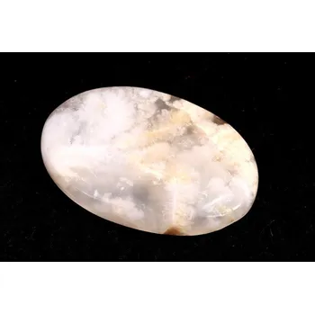 Přírodní kámen Kabošon White Feather Agate č.3500 (39x26x6mm)