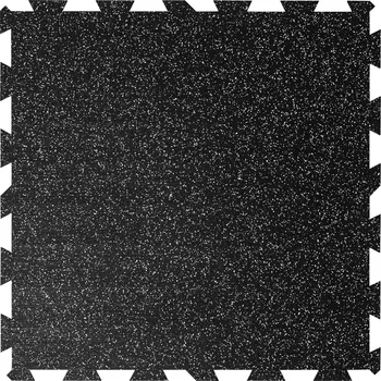 Rohožka Černo-bílá gumová podlahová deska (puzzle - střed) FLOMA FitFlo SF1050 - délka 100 cm, šířka 100 cm, výška 1 cm