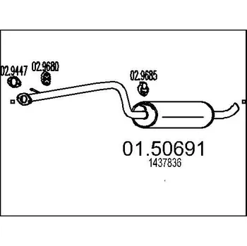 Tlumič výfuku Střední tlumič výfuku MTS 01.50691
