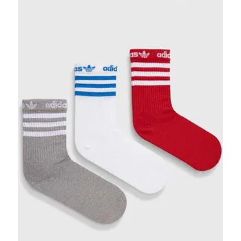 Pánské ponožky Ponožky adidas Originals 3-pack šedá barva, IU2680 90X, vel. 40/42