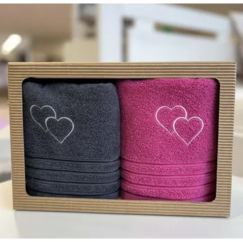 Osuška Set Laura 2x ručník Valentýnská sada Set Laura 2x ručník