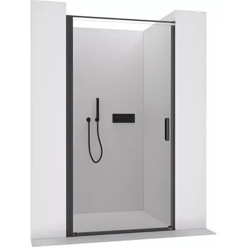 CERANO - Sprchové otočné dveře Porte L/P - 8 mm - černá matná, transparentní sklo - 100x195 cm