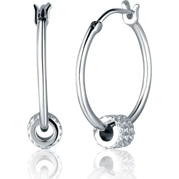 Oblečení a móda JVD Slušivé stříbrné náušnice kruhy 2v1 SVLE2464XK3BI00 + 2 měsíce na vrácení zboží