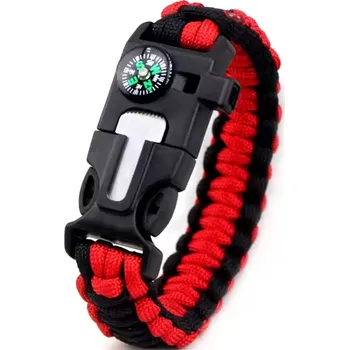 Náramek IZMAEL Náramek pro přežití Červená/Černá KP36309