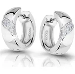 Modesi Stříbrné náušnice kroužky se zirkony M23037 + 2 měsíce na vrácení zboží