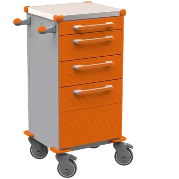 TINY 159 N vozík zdravotnický, plast ABS, oranžová