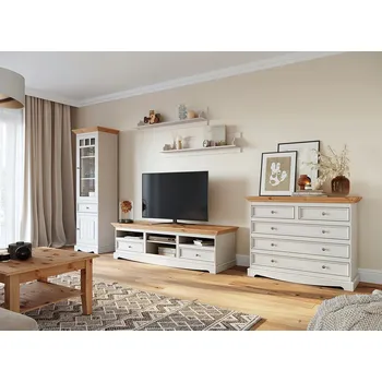 Obývací stěna Obývací sestava LUNO 4 bílá/borovice