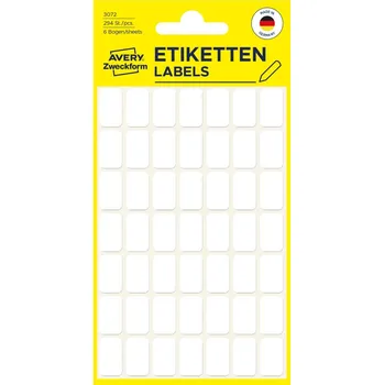 Samolepící etiketa Avery Zweckform 3072 Etikety na ruční popis 16x9 mm, 294 ks, bílé