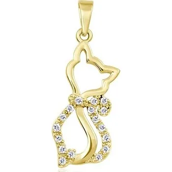 Přívěsek Leru Zlatý přívěsek kočka se zirkony