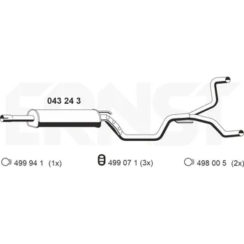 Tlumič výfuku Střední tlumič výfuku ERNST 043243