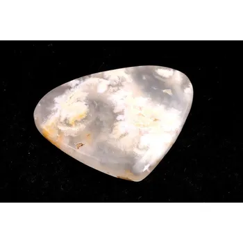Přírodní kámen copy of Kabošon White Feather Agate č.3492 (35x30x4mm)