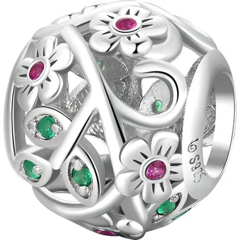 Přívěsek 4U Stříbrný přívěsek korálek jarní květy