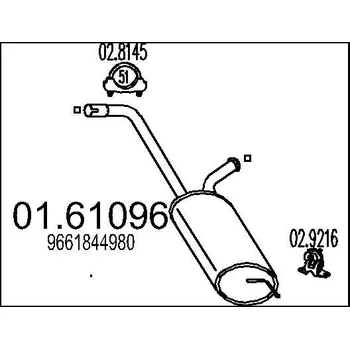 Auto-moto Zadní tlumič výfuku MTS 01.61096