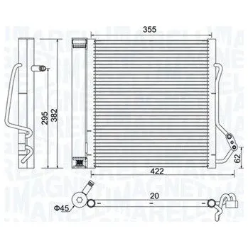 Výparník klimatizace Kondenzátor, klimatizace MAGNETI MARELLI 350203810000
