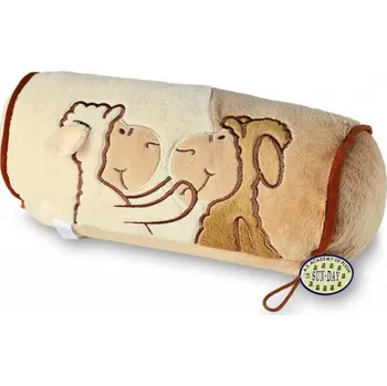 Dekorativní polštářek Velforia Válcový polštář Ovečky krémový 34 × 16 × 16 cm
