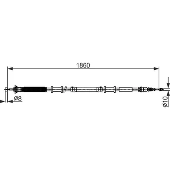 Lanko parkovací brzdy Tažné lanko, parkovací brzda BOSCH 1 987 482 579