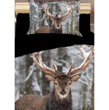 Povlečení E-myslivost Myslivecké povlečení - JELEN V ZIMĚ 3D