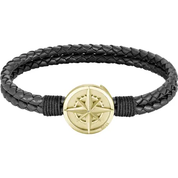 Náramek Hugo Boss Fashion kožený černý náramek 1580491 19 cm + 2 měsíce na vrácení zboží