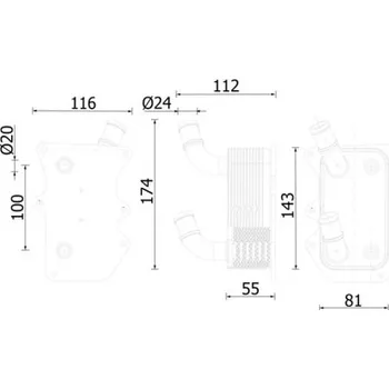 Chladič motoru Olejový chladič, motorový olej MAHLE CLC 276 000S